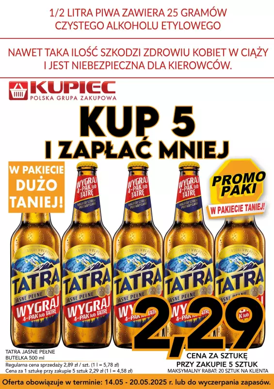 Kupiec - gazetka promocyjna Promopaki od środy 14.05 do wtorku 20.05 - strona 5