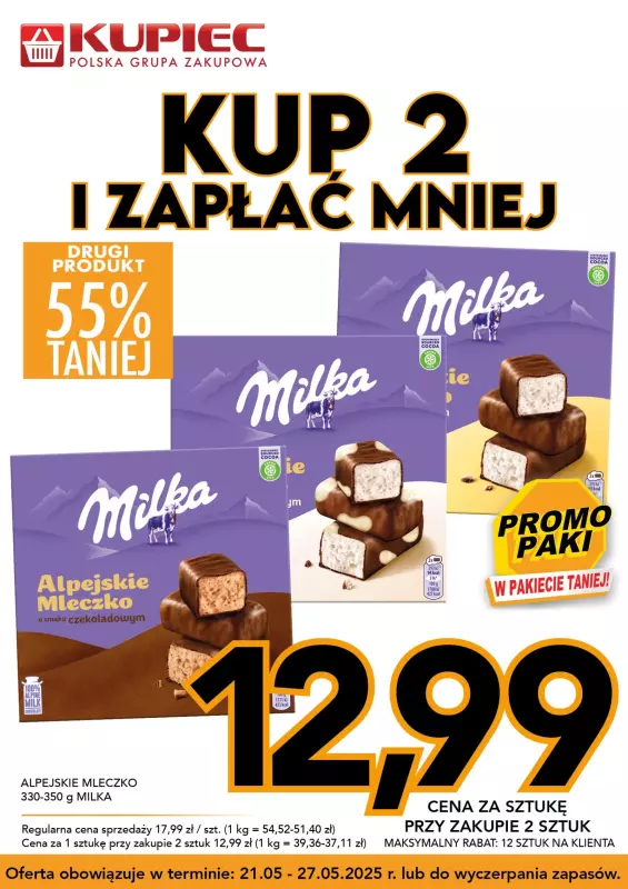 Kupiec - gazetka promocyjna Promopaki od środy 21.05 do wtorku 27.05