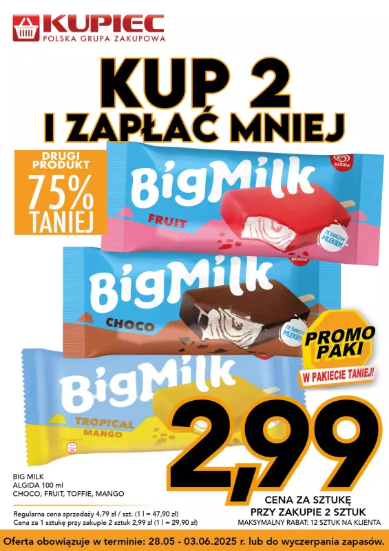 Kupiec - gazetka promocyjna Promopaki od środy 28.05 do wtorku 03.06