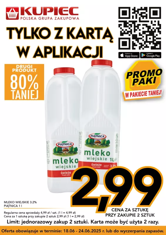 Kupiec - gazetka promocyjna Promopaki od środy 18.06 do wtorku 24.06