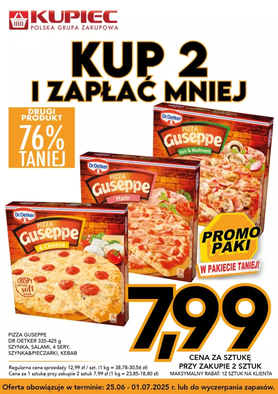 Kupiec - gazetka promocyjna Promopaki od środy 25.06 do wtorku 01.07