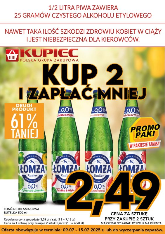 Kupiec - gazetka promocyjna Promopaki od środy 09.07 do wtorku 15.07 - strona 9