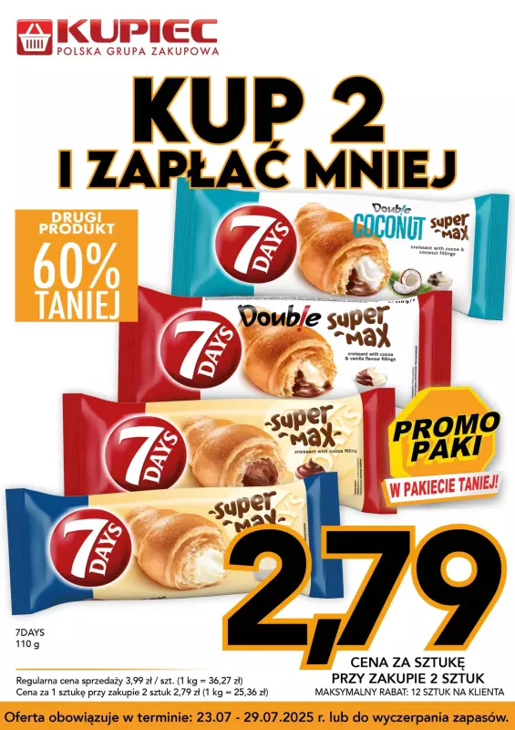 Kupiec - gazetka promocyjna Promopaki od środy 23.07 do wtorku 29.07