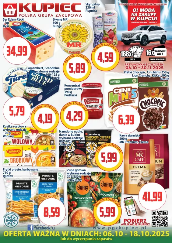 Kupiec - gazetka promocyjna Oferta plakatowa od poniedziałku 06.10 do soboty 18.10