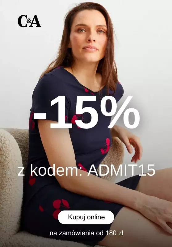 C&A - gazetka promocyjna -15% z kodem | piżamy i bielizna dla kobiet od środy 31.01 do soboty 03.02
