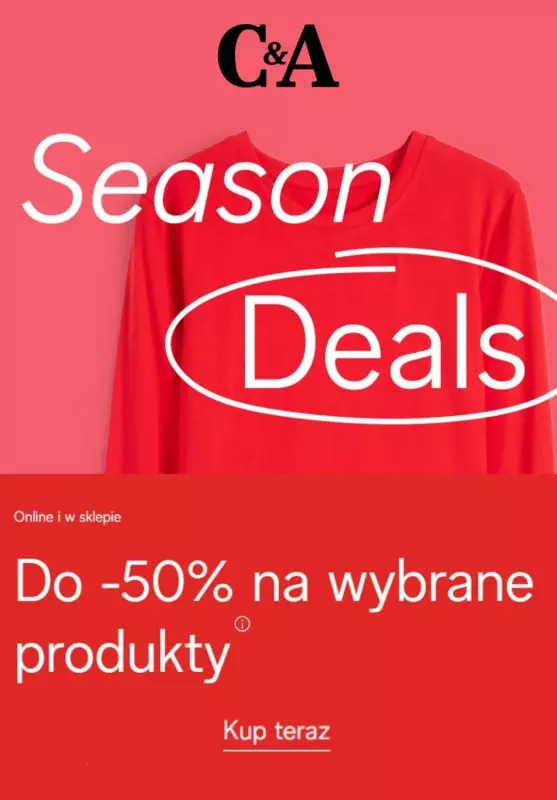 C&A - gazetka promocyjna Do -50% na wybrane produkty od piątku 11.10 do poniedziałku 21.10