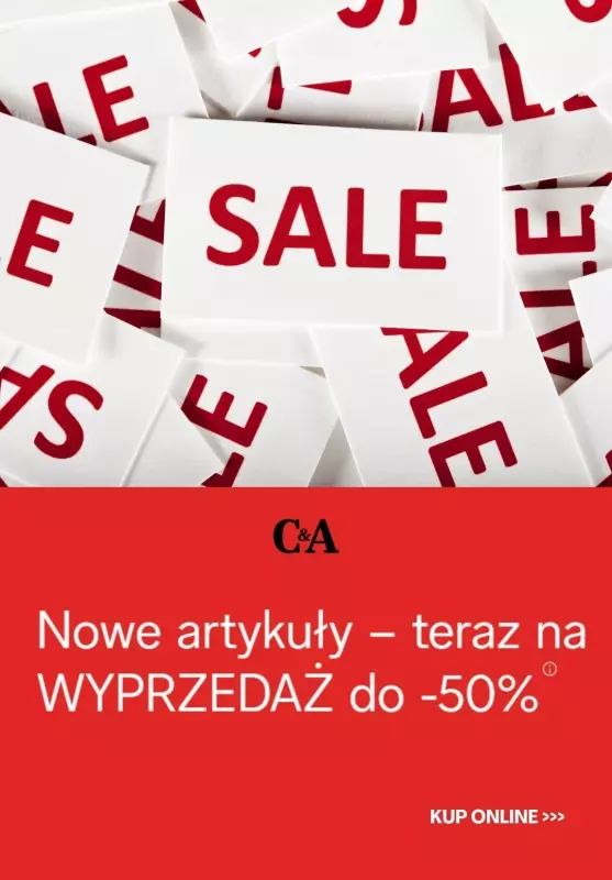 C&A - gazetka promocyjna NOWE ARTYKUŁY na wyprzedaży od poniedziałku 13.01 