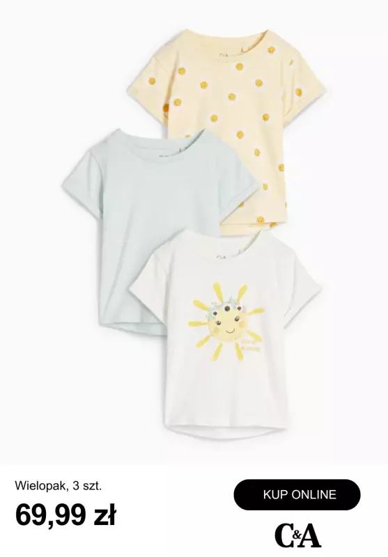 C&A - gazetka promocyjna Dziewczęce t-shirty w wielopaku od 45,99 zł od czwartku 24.04  - strona 7
