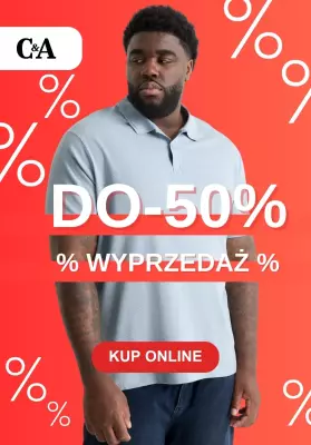 C&A - gazetka promocyjna Do -50% wyprzedaż odzieży męskiej od czwartku 26.06 