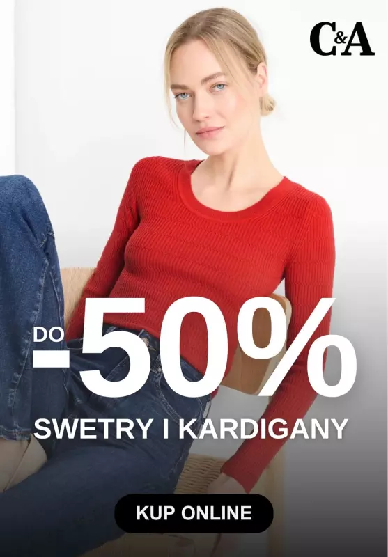 C&A - gazetka promocyjna Do -50% na swetry od środy 08.10 