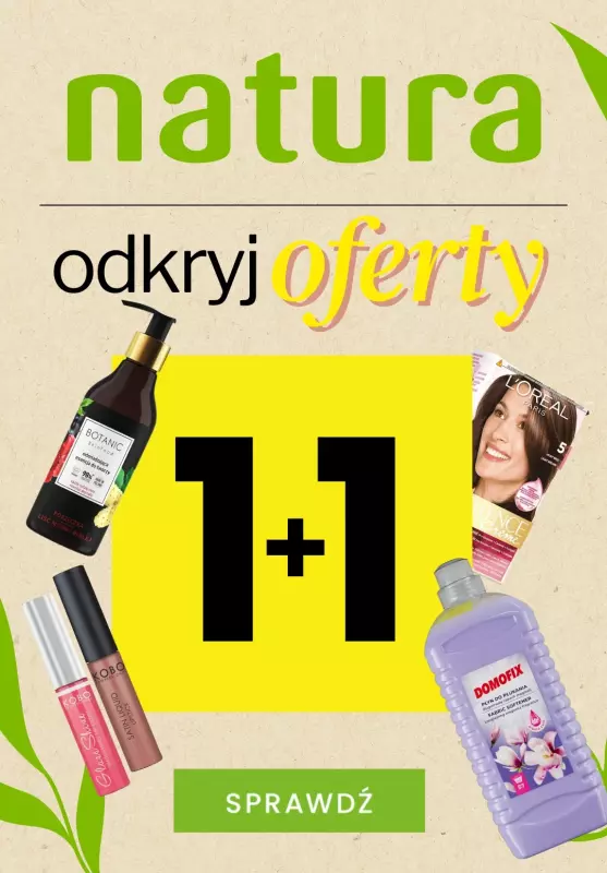 Drogerie Natura - gazetka promocyjna Odkryj SUPER oferty 1+1! od poniedziałku 12.08 do wtorku 03.09