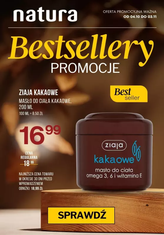 Drogerie Natura - gazetka promocyjna Bestsellery TERAZ TANIEJ od poniedziałku 21.10 do niedzieli 03.11