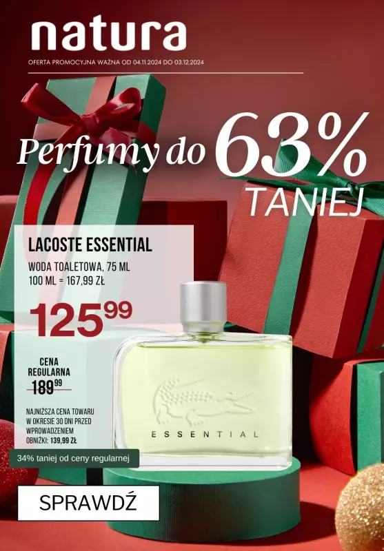 Drogerie Natura - gazetka promocyjna Do -63% taniej PERFUMY! od poniedziałku 18.11 do wtorku 03.12