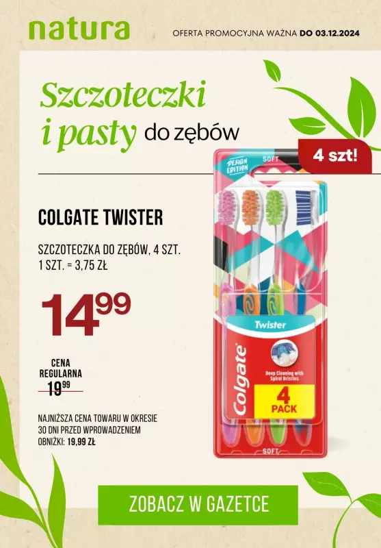 Drogerie Natura - gazetka promocyjna Szczoteczki i pasty do zębów w SUPER cenach! od poniedziałku 25.11 do wtorku 03.12 - strona 5