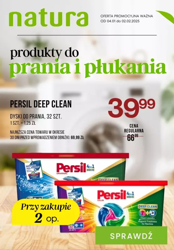 Drogerie Natura - gazetka promocyjna Produkty do prania i płukania w SUPER cenach! od wtorku 07.01 do niedzieli 02.02