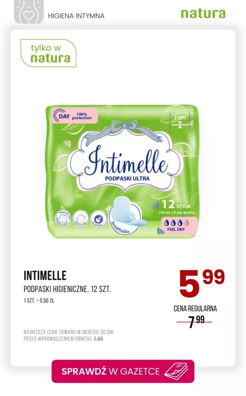 Drogerie Natura - gazetka promocyjna Higiena intymna - produkty w obniżonych cenach! od poniedziałku 26.05 do środy 04.06 - strona 7