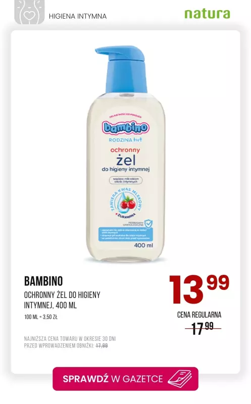 Drogerie Natura - gazetka promocyjna Higiena intymna - produkty w obniżonych cenach!   - strona 3