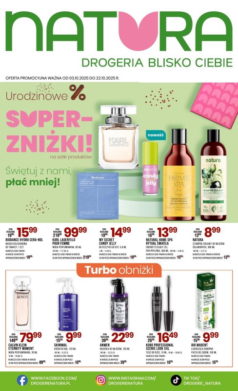 Drogerie Natura - gazetka promocyjna Gazetka od piątku 03.10 do środy 22.10