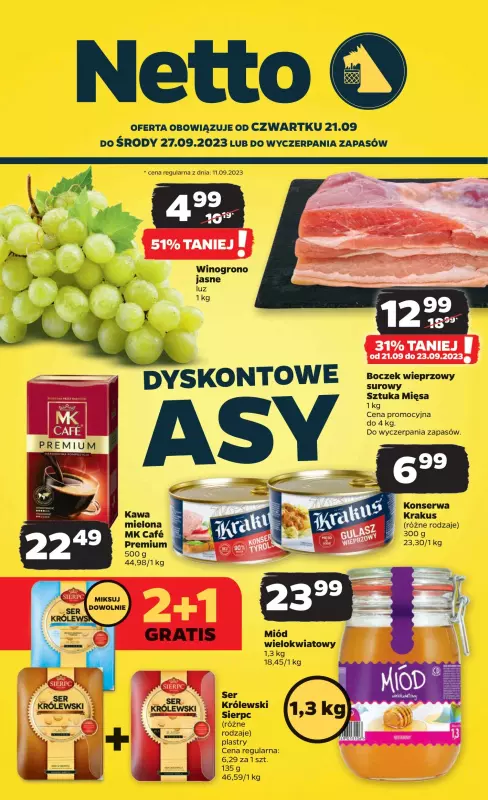Netto - gazetka promocyjna Gazetka Spożywcza od czwartku 21.09 do środy 27.09