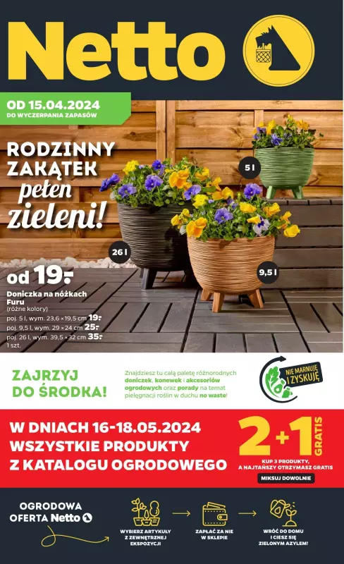 Netto - gazetka promocyjna Ogród i balkon od poniedziałku 15.04 