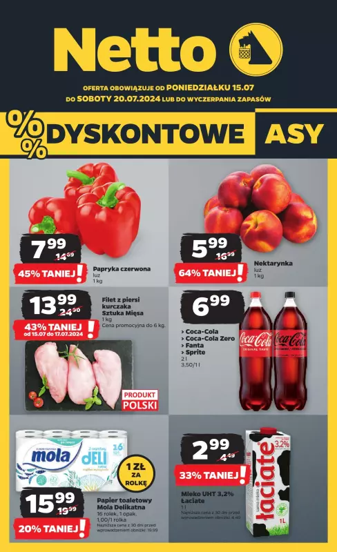 Netto - gazetka promocyjna Gazetka Spożywcza od poniedziałku 15.07 do soboty 20.07