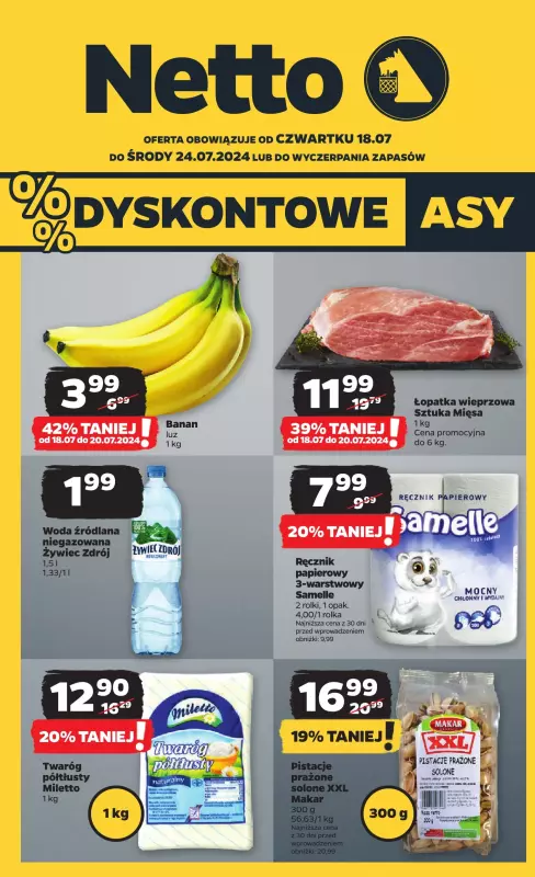 Netto - gazetka promocyjna Gazetka Spożywcza od czwartku od czwartku 18.07 do środy 24.07