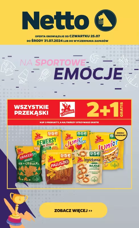 Netto - gazetka promocyjna Na sportowe emocje od czwartku 25.07 do środy 31.07