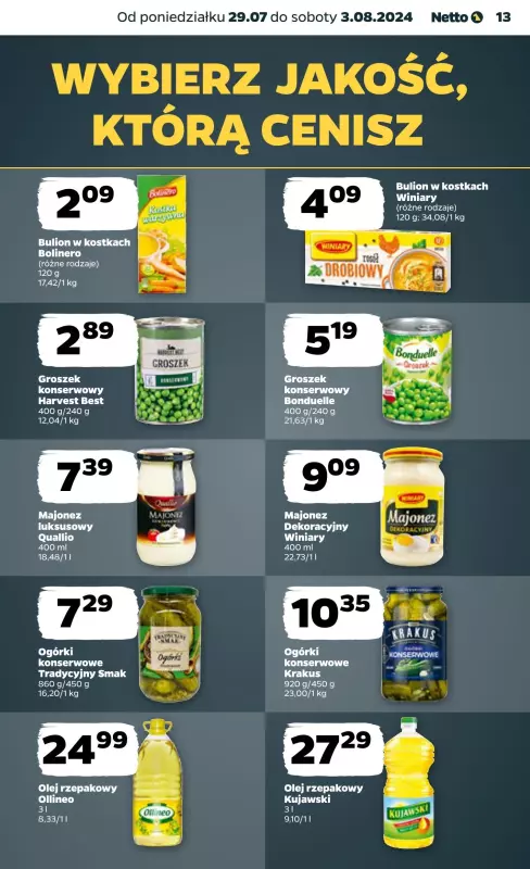 Netto - gazetka promocyjna Gazetka Spożywcza od poniedziałku od poniedziałku 29.07 do soboty 03.08 - strona 13