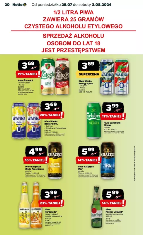 Netto - gazetka promocyjna Gazetka Spożywcza od poniedziałku od poniedziałku 29.07 do soboty 03.08 - strona 20