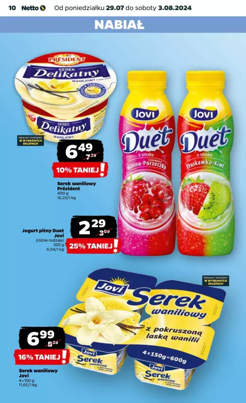 Netto - gazetka promocyjna Gazetka Spożywcza od poniedziałku od poniedziałku 29.07 do soboty 03.08 - strona 10