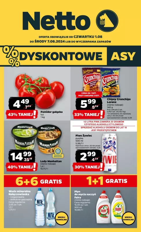 Netto - gazetka promocyjna Gazetka Spożywcza od czwartku od czwartku 01.08 do środy 07.08