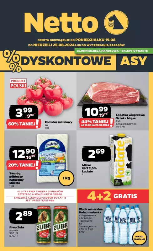 Netto - gazetka promocyjna Gazetka Spożywcza od poniedziałku 19.08 do niedzieli 25.08