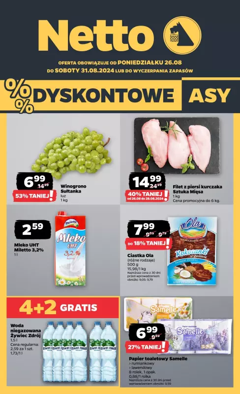 Netto - gazetka promocyjna Gazetka Spożywcza od poniedziałku 26.08 do soboty 31.08