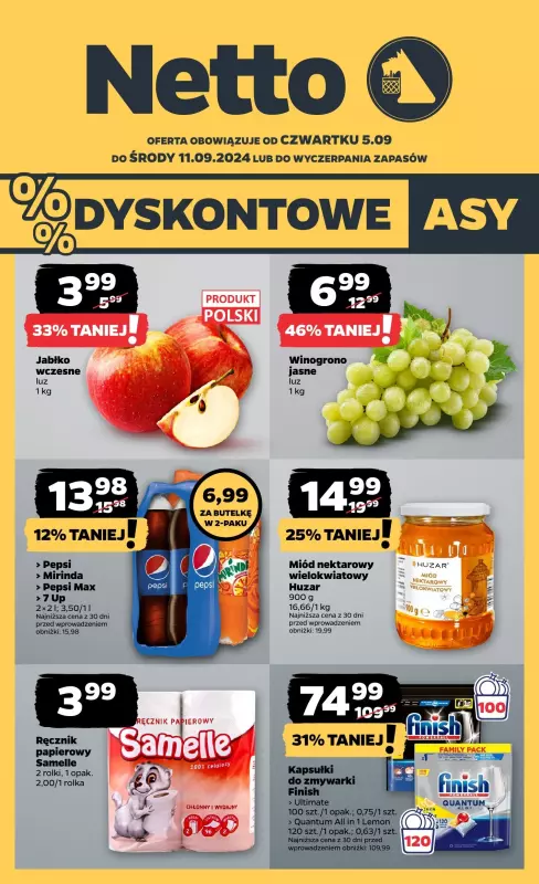 Netto - gazetka promocyjna Gazetka Spożywcza od czwartku od czwartku 05.09 do środy 11.09