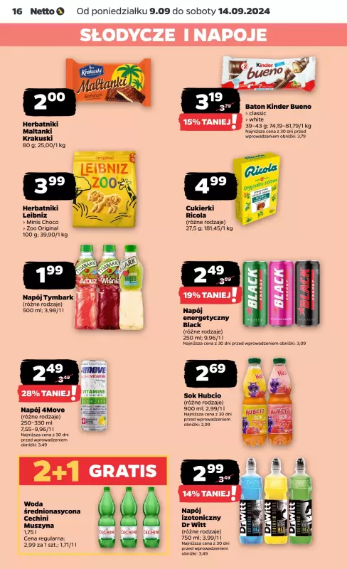 Netto - gazetka promocyjna Gazetka od poniedziałku od poniedziałku 09.09 do soboty 14.09 - strona 16