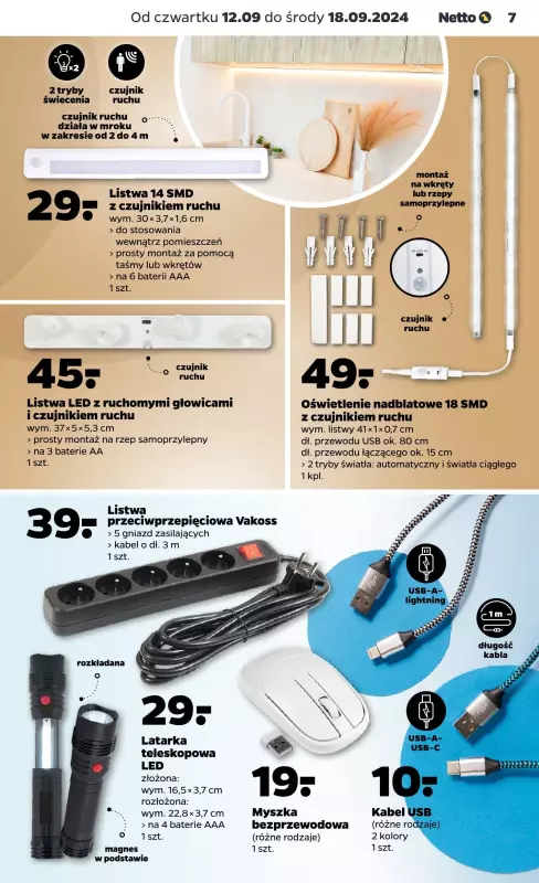 Netto - gazetka promocyjna Gazetka Non Food od czwartku 12.09 do środy 18.09 - strona 7