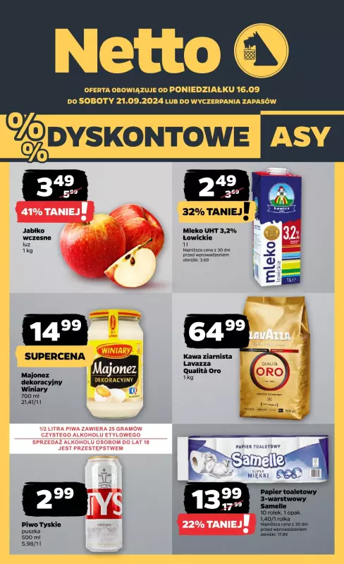 Netto - gazetka promocyjna Gazetka od poniedziałku od poniedziałku 16.09 do soboty 21.09