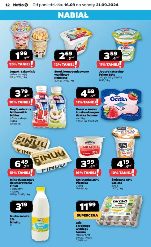 Netto - gazetka promocyjna Gazetka od poniedziałku od poniedziałku 16.09 do soboty 21.09 - strona 12