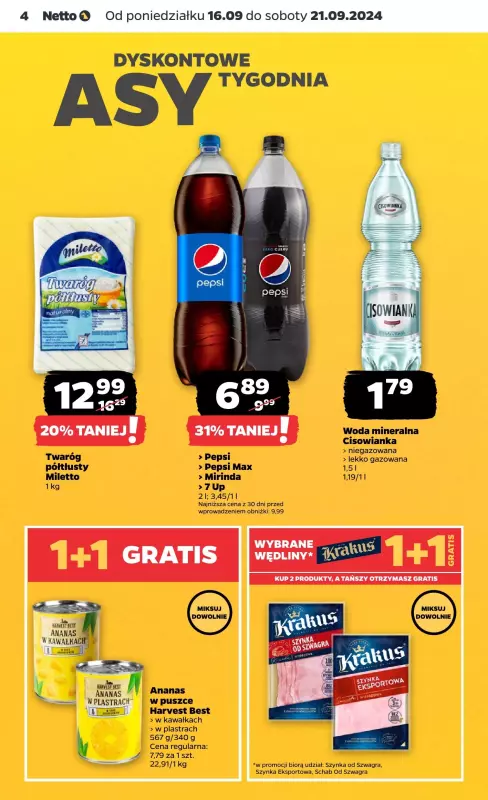 Netto - gazetka promocyjna Gazetka od poniedziałku od poniedziałku 16.09 do soboty 21.09 - strona 4