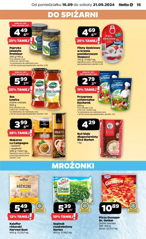 Netto - gazetka promocyjna Gazetka od poniedziałku od poniedziałku 16.09 do soboty 21.09 - strona 15