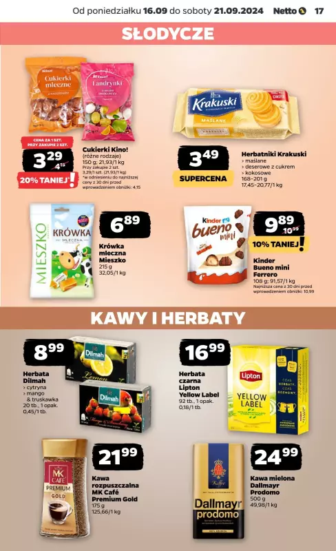 Netto - gazetka promocyjna Gazetka od poniedziałku od poniedziałku 16.09 do soboty 21.09 - strona 17