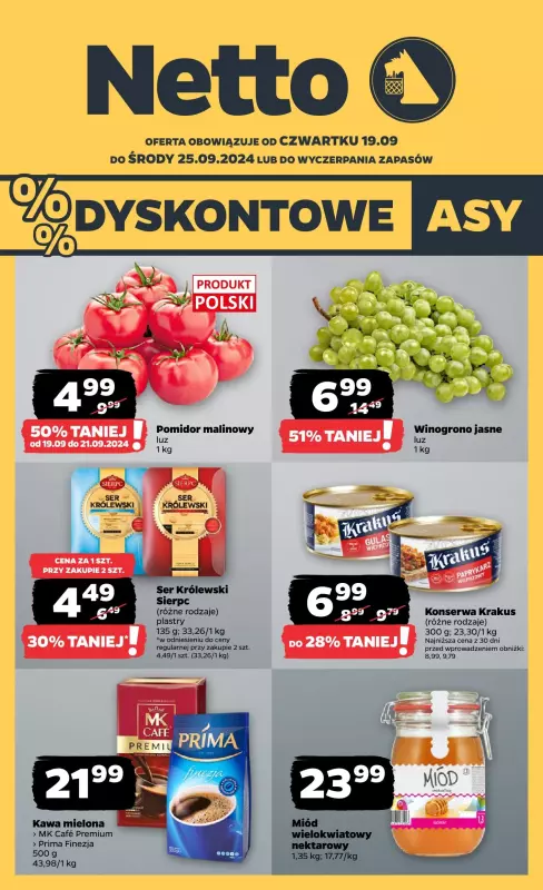 Netto - gazetka promocyjna Gazetka Spożywcza od czwartku od czwartku 19.09 do środy 25.09