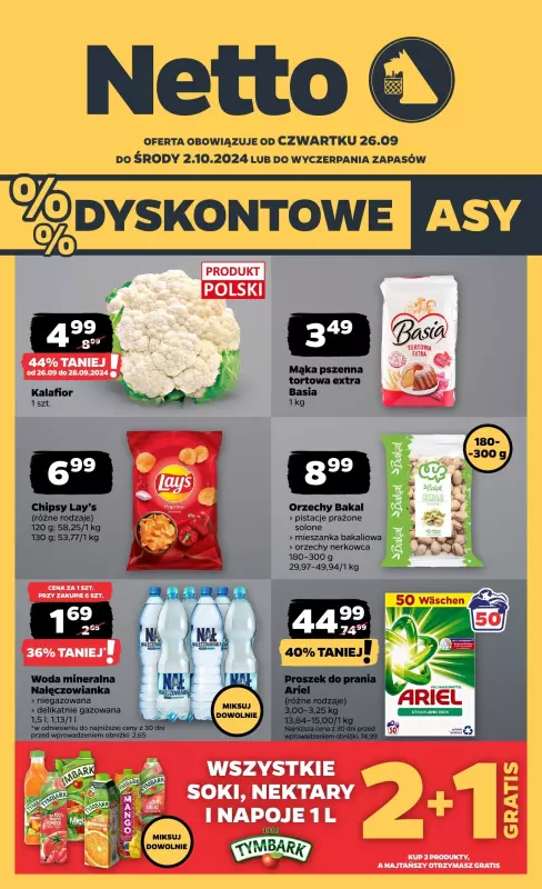 Netto - gazetka promocyjna Gazetka Spożywcza od czwartku od czwartku 26.09 do środy 02.10