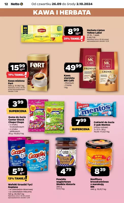 Netto - gazetka promocyjna Gazetka Spożywcza od czwartku od czwartku 26.09 do środy 02.10 - strona 12