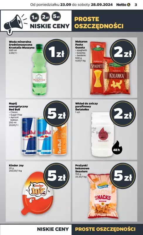 Netto - gazetka promocyjna Gazetka Spożywcza od poniedziałku 23.09 do soboty 28.09 - strona 3