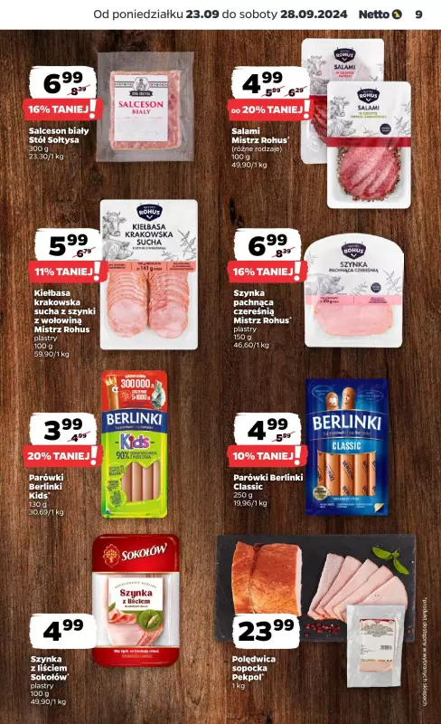 Netto - gazetka promocyjna Gazetka Spożywcza od poniedziałku 23.09 do soboty 28.09 - strona 9