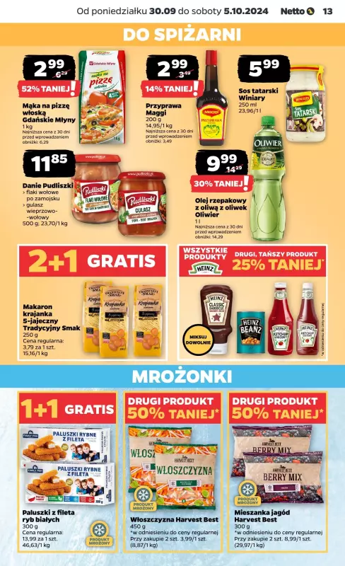 Netto - gazetka promocyjna Gazetka Spożywcza od poniedziałku 30.09 do soboty 05.10 - strona 13