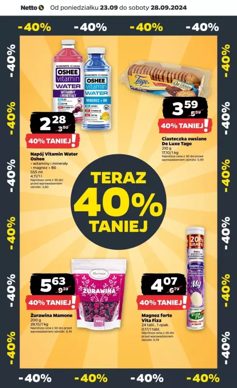 Netto - gazetka promocyjna Gazetka Spożywcza od piątku 27.09 do soboty 28.09