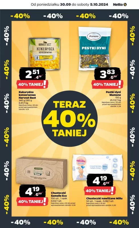 Netto - gazetka promocyjna Oferty do 40% taniej od środy 02.10 do soboty 05.10