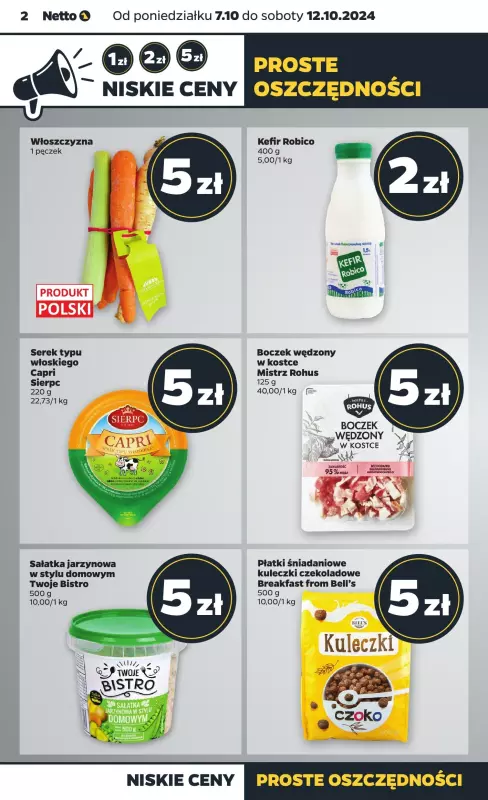 Netto - gazetka promocyjna Gazetka Spożywcza od poniedziałku 07.10 do soboty 12.10 - strona 2